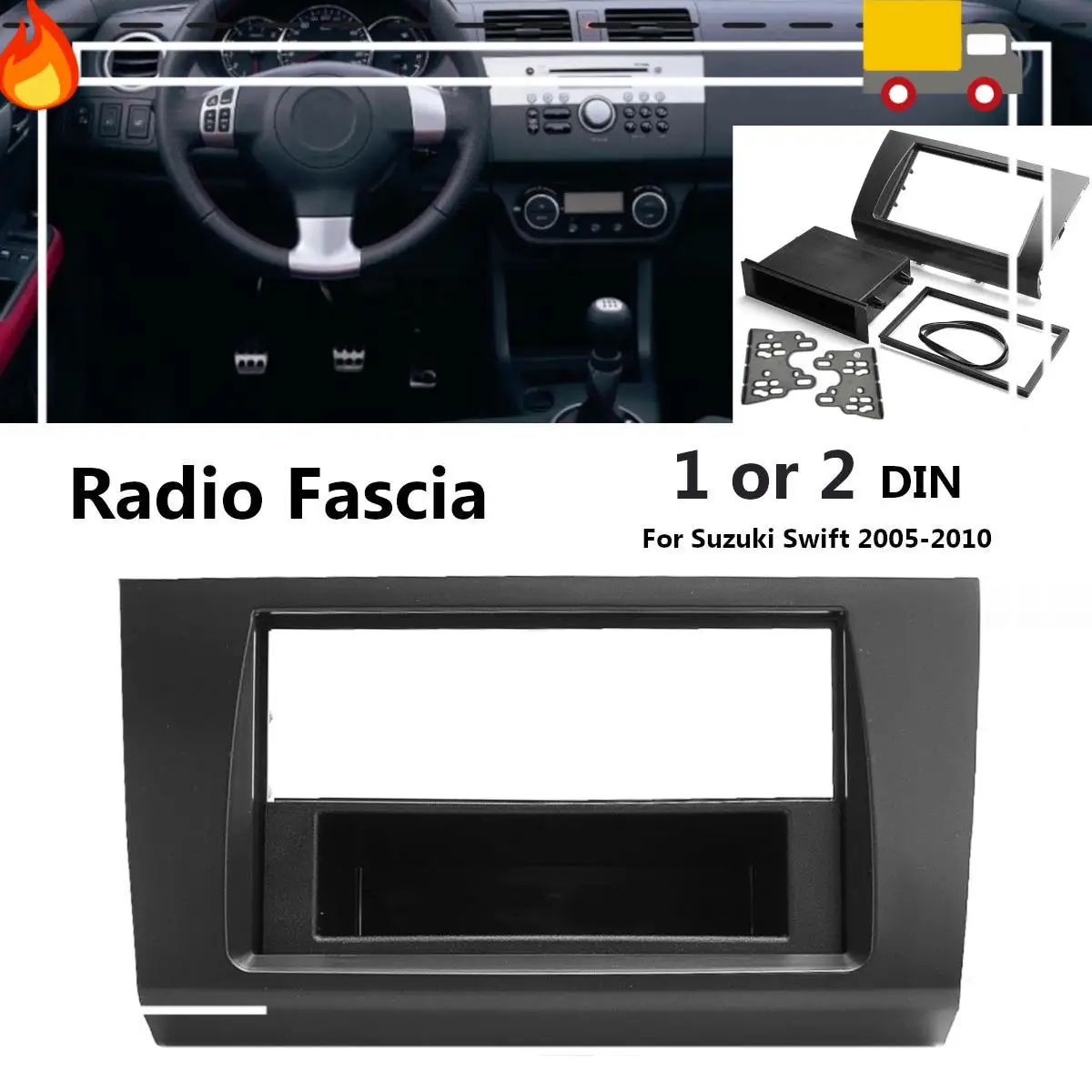 Discount-1 Or 2 Din Car Stereo Radio Fascia Plate Frame DVD Panel Audio Dash Mount Kit Adapter For Suzuki Swift 2005-2010
Discount-1 Or 2 Din Car Stereo Radio Fascia Plate Frame DVD Panel Audio Dash Mount Kit Adapter For Suzuki Swift 2005-2010