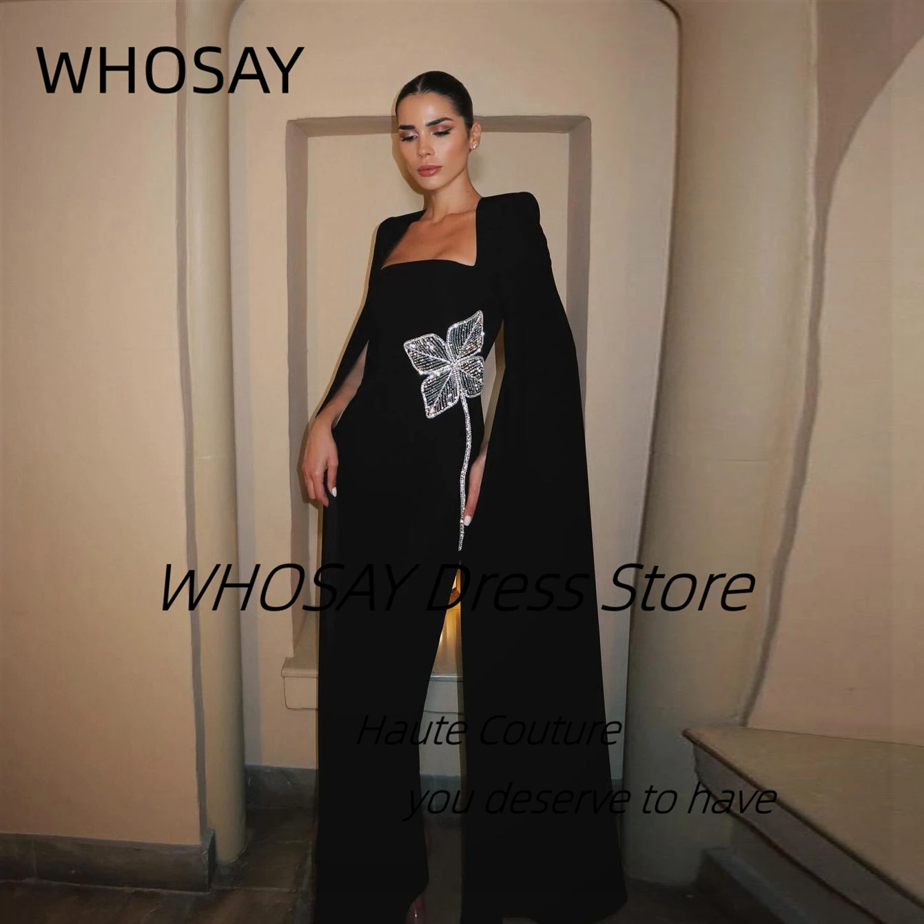 Женское вечернее платье WHOSAY, черное платье с квадратным вырезом, бусинами, поясом, длинными рукавами, для особых случаев и банкетов
Женское вечернее платье WHOSAY, черное платье с квадратным вырезом, бусинами, поясом, длинными рукавами, для особых случаев и банкетов