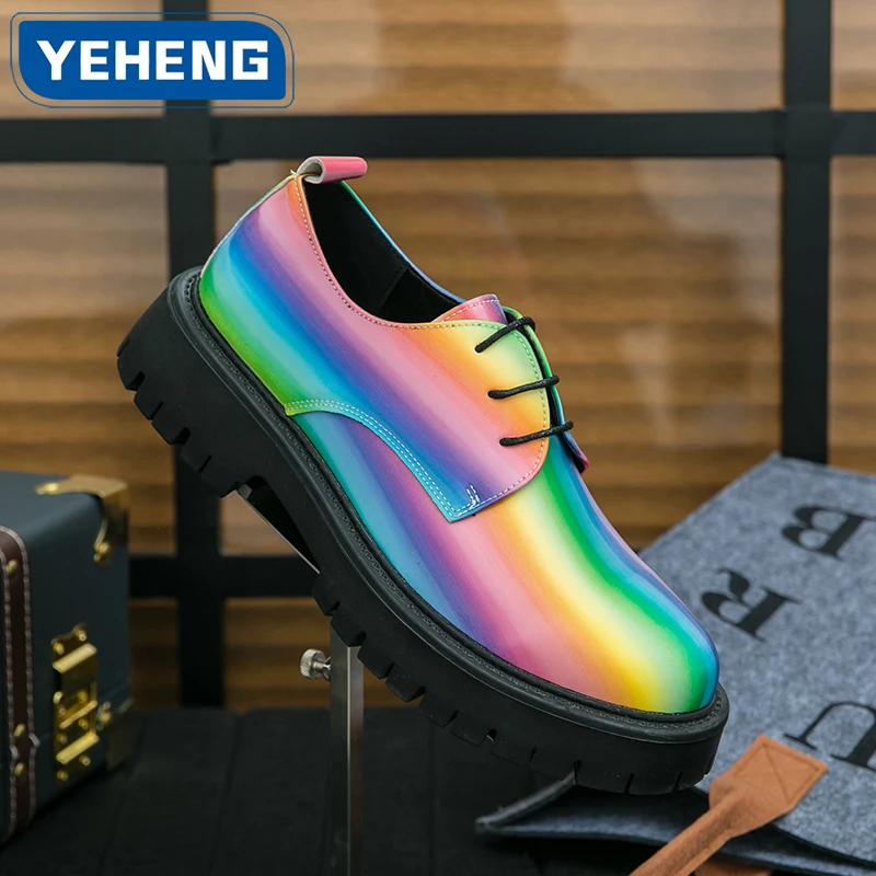 Мужские кожаные туфли-оксфорды на платформе и блочном каблуке, классические разноцветные модельные туфли с круглым носком на шнуровке, свадебные туфли дерби для мужчин
Мужские кожаные туфли-оксфорды на платформе и блочном каблуке, классические разноцветные модельные туфли с круглым носком на шнуровке, свадебные туфли дерби для мужчин