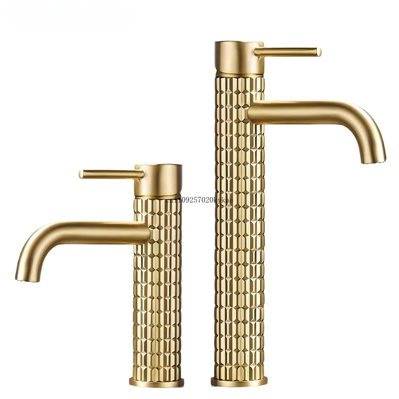 Brushed gold all copper light luxury basin faucet Home hotel bathroom bathroom cabinet Hot and cold washbasin faucet anti-splash
Brushed gold all copper light luxury basin faucet Home hotel bathroom bathroom cabinet Hot and cold washbasin faucet anti-splash