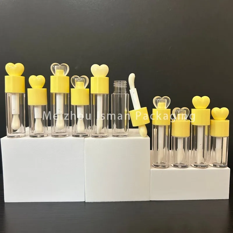 50Pcs Cosmetics 5ml 7ml Yellow Heart-Shaped Lip Gloss Bottles Tube Clear Big Brush Lipgloss Packaging Tubes With Big Wand
50Pcs Cosmetics 5ml 7ml Yellow Heart-Shaped Lip Gloss Bottles Tube Clear Big Brush Lipgloss Packaging Tubes With Big Wand