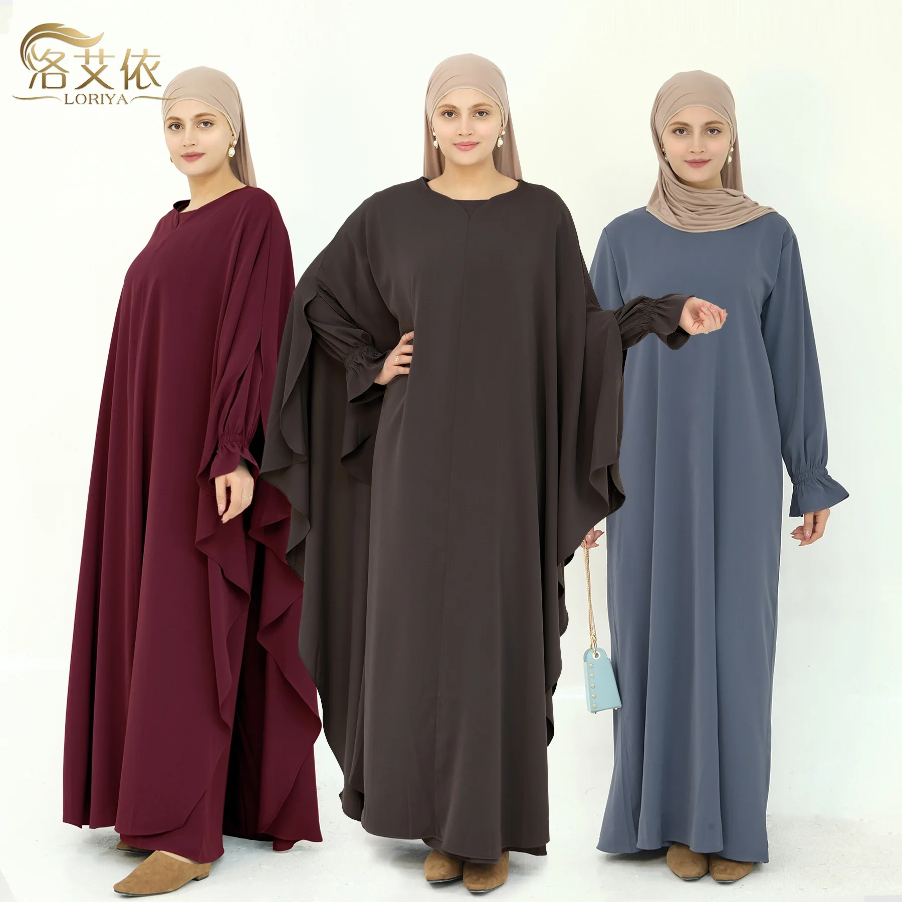 Dubai Turkey Muslim Women Solid Color Robe Dress Two-piece Set Abaya Robe Loose Fashion
Dubai Turkey Muslim Women Solid Color Robe Dress Two-piece Set Abaya Robe Loose Fashion