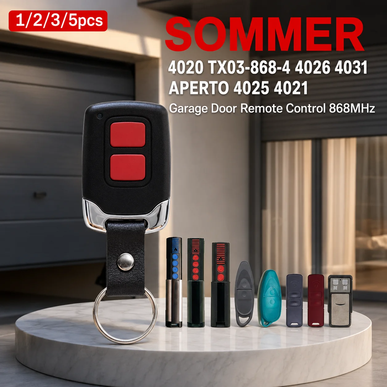 SOMMER 4020 TX03-868-4 4026 4031 APERTO 4025 4021 Garage Door Opener Handheld Transmitter 868MHz Gate Operator Opener
SOMMER 4020 TX03-868-4 4026 4031 APERTO 4025 4021 Garage Door Opener Handheld Transmitter 868MHz Gate Operator Opener 