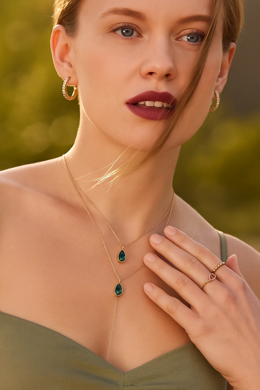 XSBODY Gold Color Layered Y Necklace Women Green Teardrop Rhinestone Pendant Lariat Jewelry Elegant Long Chain Party Accessories
XSBODY Gold Color Layered Y Necklace Women Green Teardrop Rhinestone Pendant Lariat Jewelry Elegant Long Chain Party Accessories