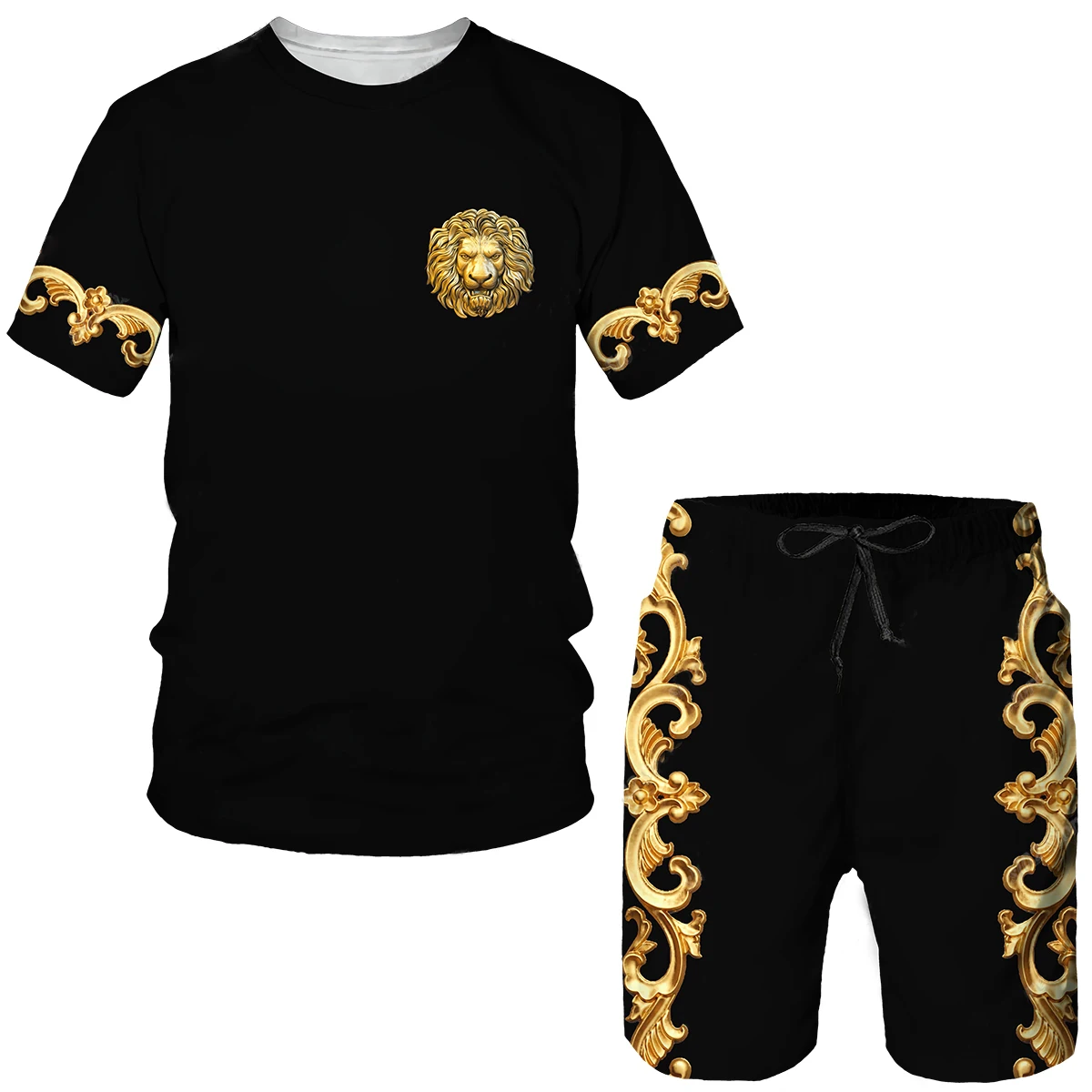Luxury Vintage Royal Golden Chain Summer Men's Sets 3D Print Brand Short Sleeve T-shirt Shorts 2 Piece Suit Casual Men Clothes
Luxury Vintage Royal Golden Chain Summer Men's Sets 3D Print Brand Short Sleeve T-shirt Shorts 2 Piece Suit Casual Men Clothes