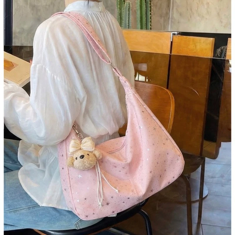 Women's Fashion Star-Print Hobo Shoulder Bag with Bear Charm for Office Work Daily Travel and Casual Street Outings Handbags
Women's Fashion Star-Print Hobo Shoulder Bag with Bear Charm for Office Work Daily Travel and Casual Street Outings Handbags