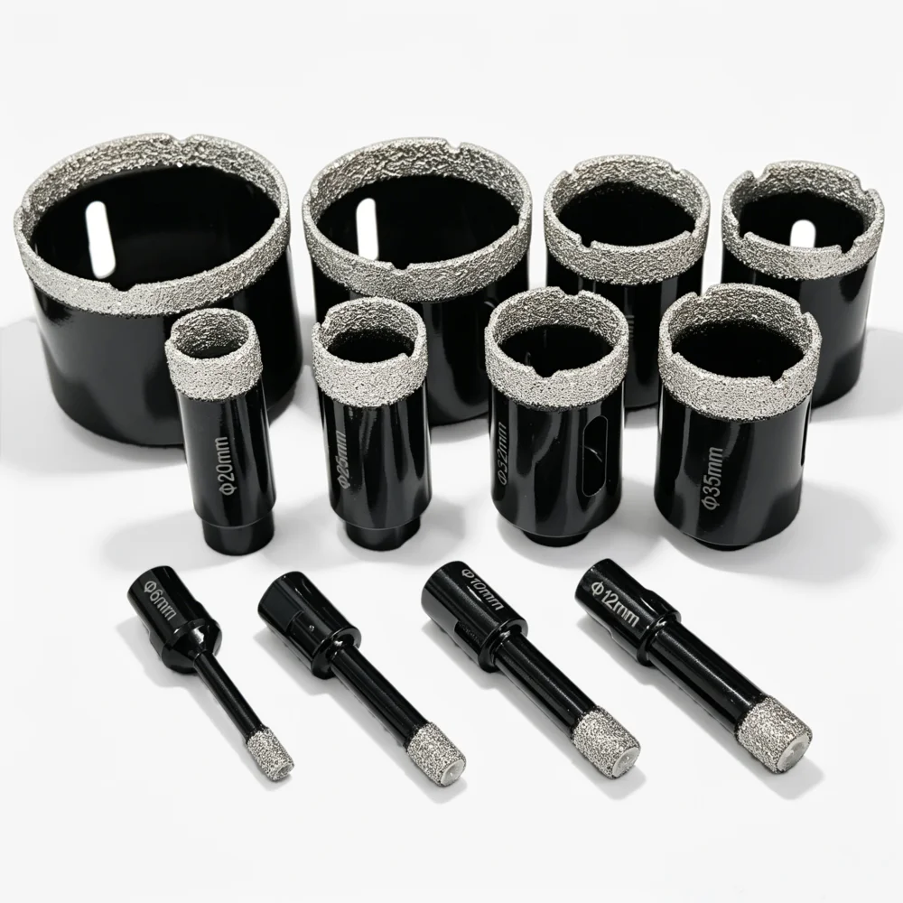 6-100mm M10 Thread Brazed Diamond Drilling Core Bit Ceramic Marble Tile Hole Saw Granite Marble Porcelain Brick Drill Bit Tools
6-100mm M10 Thread Brazed Diamond Drilling Core Bit Ceramic Marble Tile Hole Saw Granite Marble Porcelain Brick Drill Bit Tools