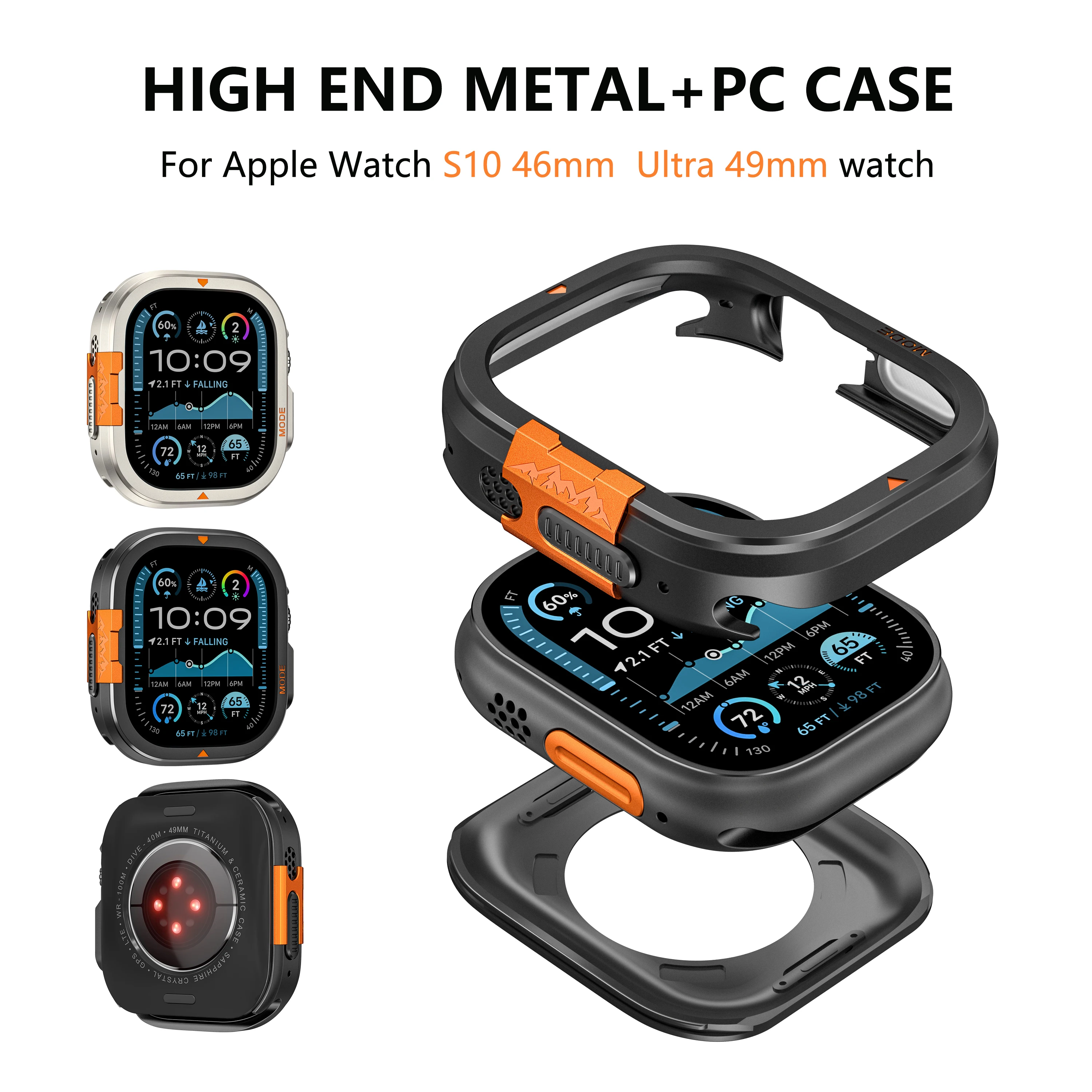 High end atmospheric metal case for Apple Watch Ultra 49mm S10 46mm luxurious all-round protective case
High end atmospheric metal case for Apple Watch Ultra 49mm S10 46mm luxurious all-round protective case