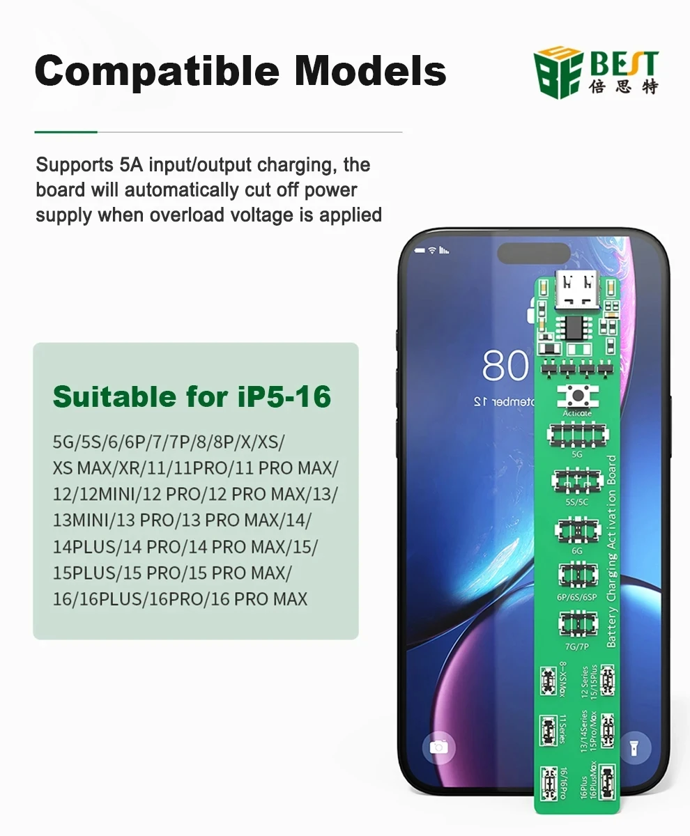 BEST BST-J4 PD Fast Charging Non Removable Battery Charging Activation Small Board For iPhone 5-16PROMAX Quick Activation Repair
BEST BST-J4 PD Fast Charging Non Removable Battery Charging Activation Small Board For iPhone 5-16PROMAX Quick Activation Repair