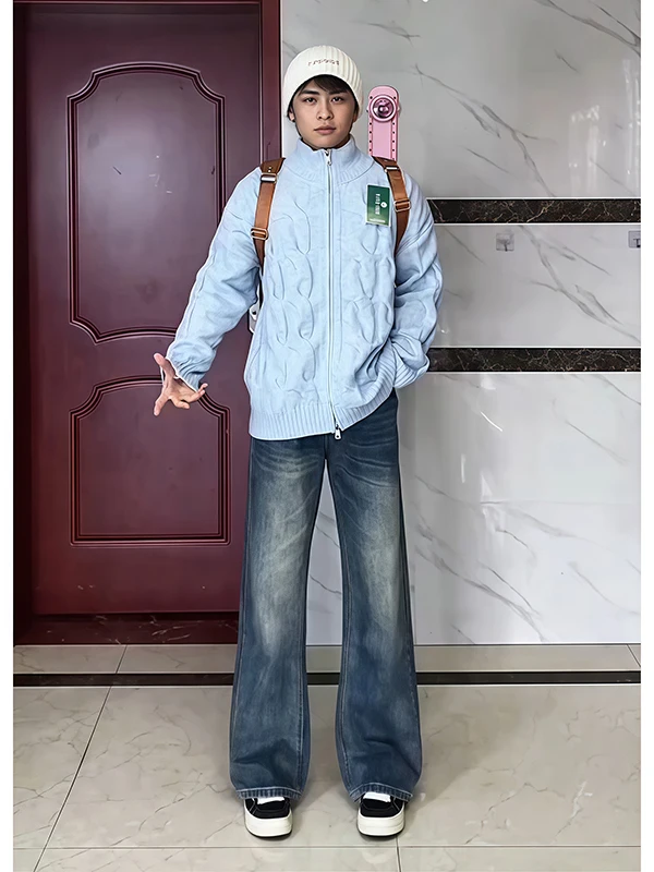 Blue Bamboo Bud Pattern Flared Jeans Men's Winter Loose Wide Leg Straight Cut Long Trousers CleanFit Knife Pants
Blue Bamboo Bud Pattern Flared Jeans Men's Winter Loose Wide Leg Straight Cut Long Trousers CleanFit Knife Pants