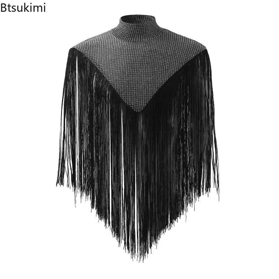 2025 Men's Irregular Splic Design Tank Tops High Collar Tassel Sleeveless Sexy Cloak Fashion Streetwear Male Performance Costume
2025 Men's Irregular Splic Design Tank Tops High Collar Tassel Sleeveless Sexy Cloak Fashion Streetwear Male Performance Costume