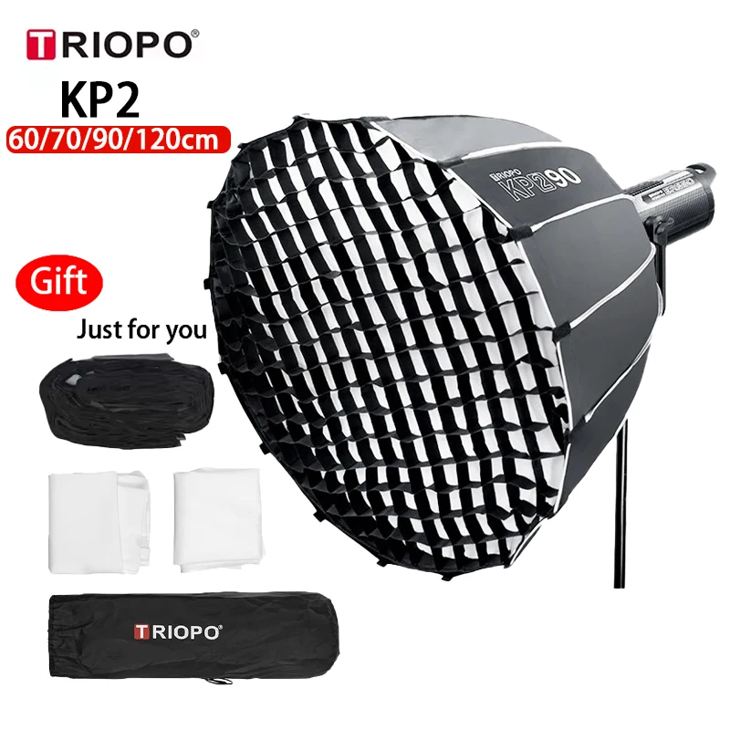 Triopo Hexadecagon Collapsible Softbox 60cm 70cm 90 120cmDeep Parabola Umbrella with Bowens Mount Diffuser for Studio Monolight
Triopo Hexadecagon Collapsible Softbox 60cm 70cm 90 120cmDeep Parabola Umbrella with Bowens Mount Diffuser for Studio Monolight