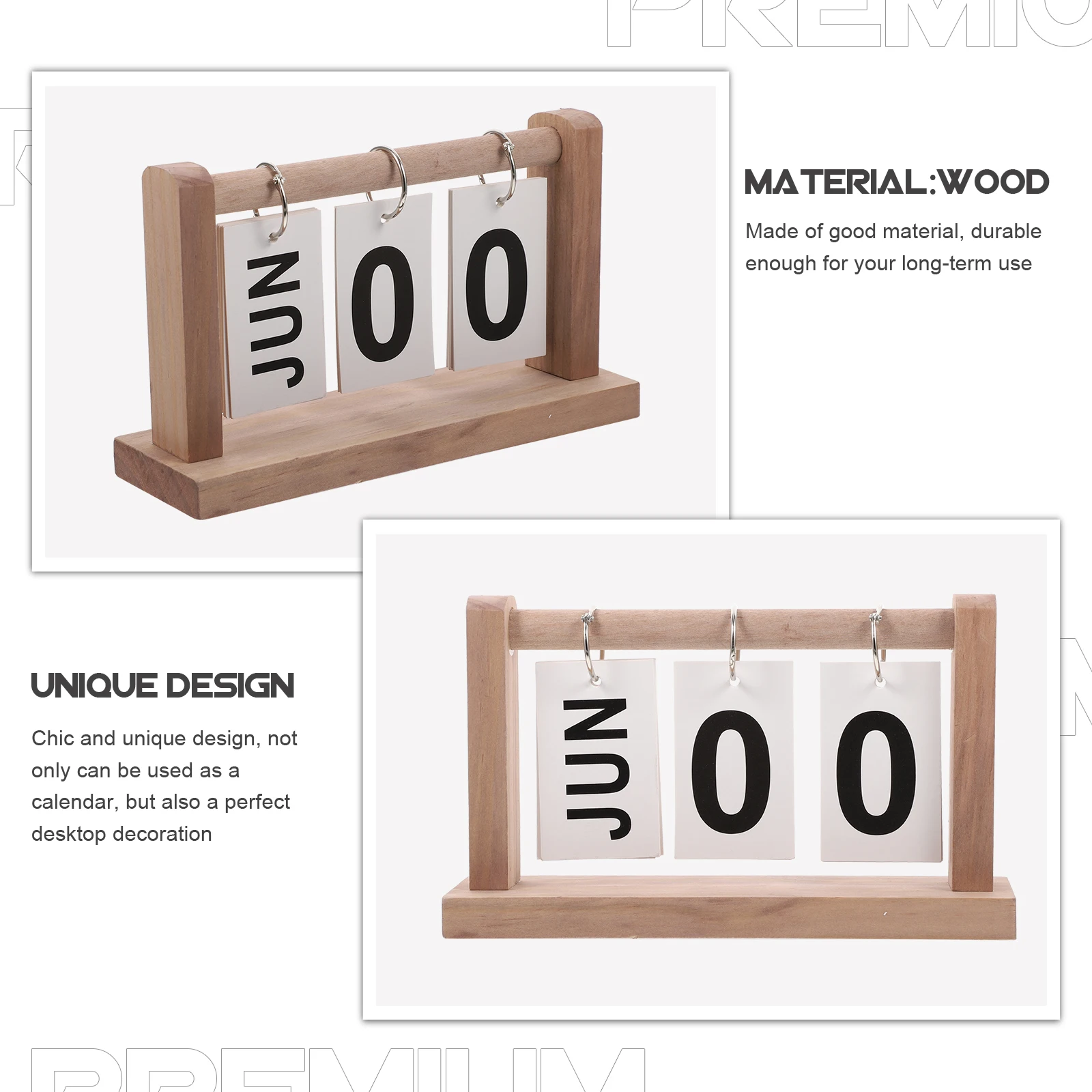 Retro Calendar Ornaments Creative Wooden Desk Accessories Elegant Tabletop Decoration Reusable Flip Standing Design
Retro Calendar Ornaments Creative Wooden Desk Accessories Elegant Tabletop Decoration Reusable Flip Standing Design