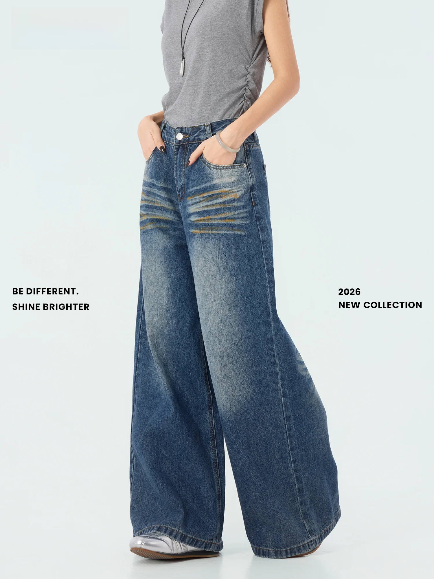 Didimax Spring New Loose Texture Denim Jeans fiti Long Pants Vintage Casual Cotton l Waist Button ket Striped
Didimax Spring New Loose Texture Denim Jeans fiti Long Pants Vintage Casual Cotton l Waist Button ket Striped