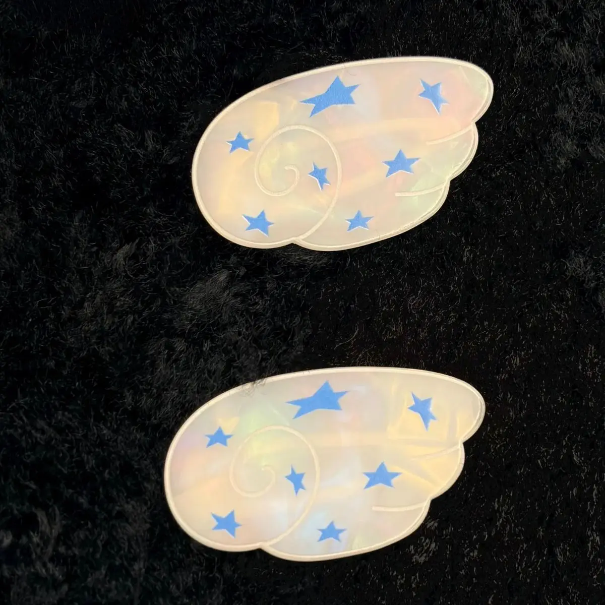 Vintage Korean-style Wing Star Side Clip Set - Cream White Acetate
Vintage Korean-style Wing Star Side Clip Set - Cream White Acetate