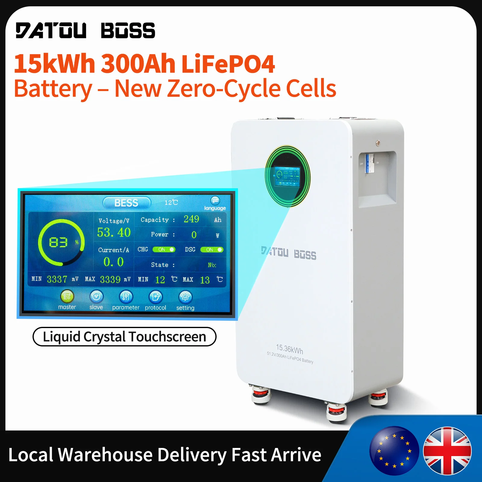 15 кВтч lifepo4 Аккумулятор 300 Ач 51,2 В 8000 циклов Поддержка RS232 RS485 CAN с сенсорным экраном Съемный LiFePo4 Datouboss для использования на колесах
15 кВтч lifepo4 Аккумулятор 300 Ач 51,2 В 8000 циклов Поддержка RS232 RS485 CAN с сенсорным экраном Съемный LiFePo4 Datouboss для использования на колесах