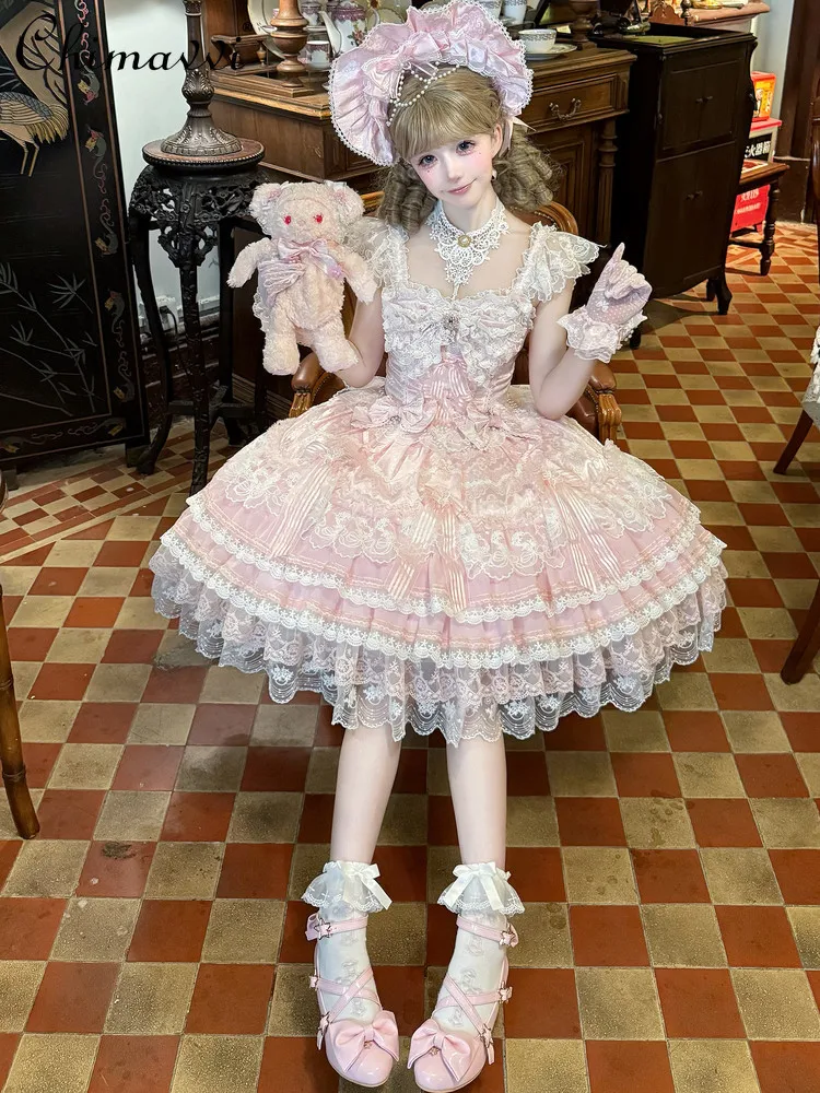 Original Design Lolita Dress Sweet Fairy Princess Jsk Slip Dress Spring Summer Cute Girls Lace Stitching Birthday Party Dresses
Original Design Lolita Dress Sweet Fairy Princess Jsk Slip Dress Spring Summer Cute Girls Lace Stitching Birthday Party Dresses