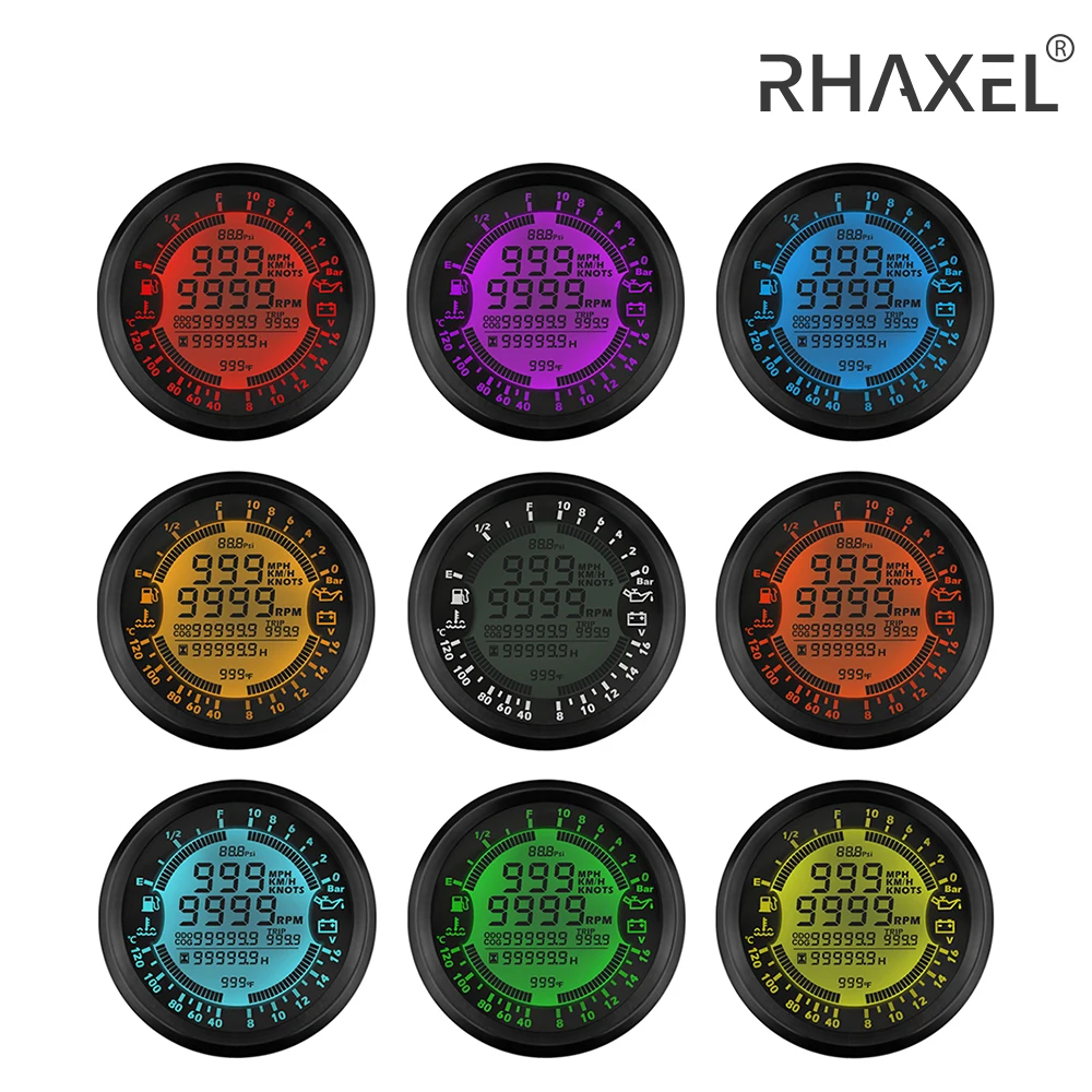 RHAXEL 6 in 1 Multi-Functional Gauge Meter GPS Speedometer Tachometer Hour Water Temp Fuel Level Oil Pressure Voltmeter 12V 85mm
RHAXEL 6 in 1 Multi-Functional Gauge Meter GPS Speedometer Tachometer Hour Water Temp Fuel Level Oil Pressure Voltmeter 12V 85mm