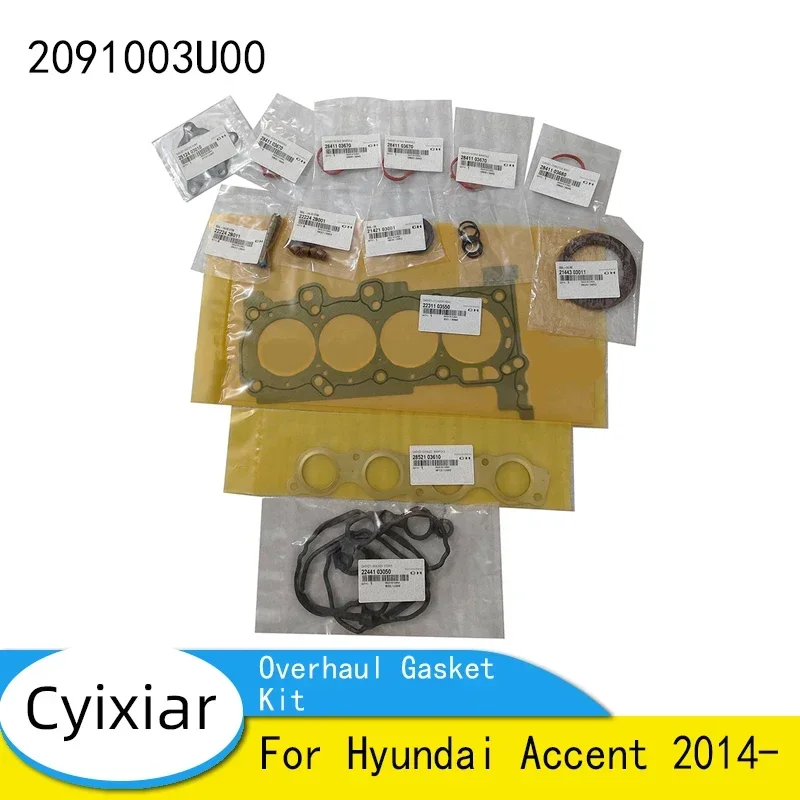 20910-03U00 2091003U00 Brand New Genuine Overhaul Gasket Kit For Hyundai Accent 2014-
20910-03U00 2091003U00 Brand New Genuine Overhaul Gasket Kit For Hyundai Accent 2014-