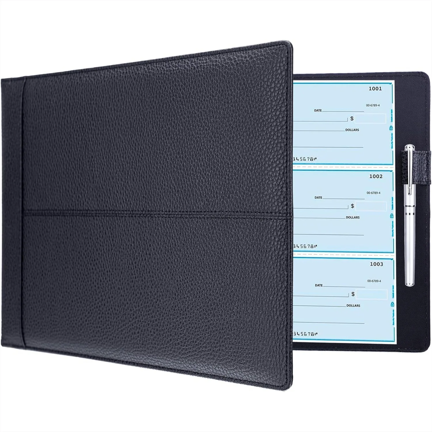 7 Ring Business Checkbook Binder for 600 Checks, PU Leather Check Organizer with Zipper Pouch, Executive Portfolio for 9x13 Inch
7 Ring Business Checkbook Binder for 600 Checks, PU Leather Check Organizer with Zipper Pouch, Executive Portfolio for 9x13 Inch