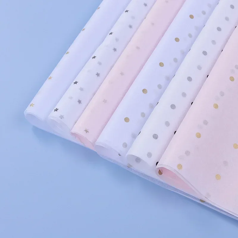 10 Sheets/lot 50*70 Cm Gift Wrapping Paper DIY Handmade Craft Star Love Dot Pattern Tissue Paper Floral Packaging Material
10 Sheets/lot 50*70 Cm Gift Wrapping Paper DIY Handmade Craft Star Love Dot Pattern Tissue Paper Floral Packaging Material