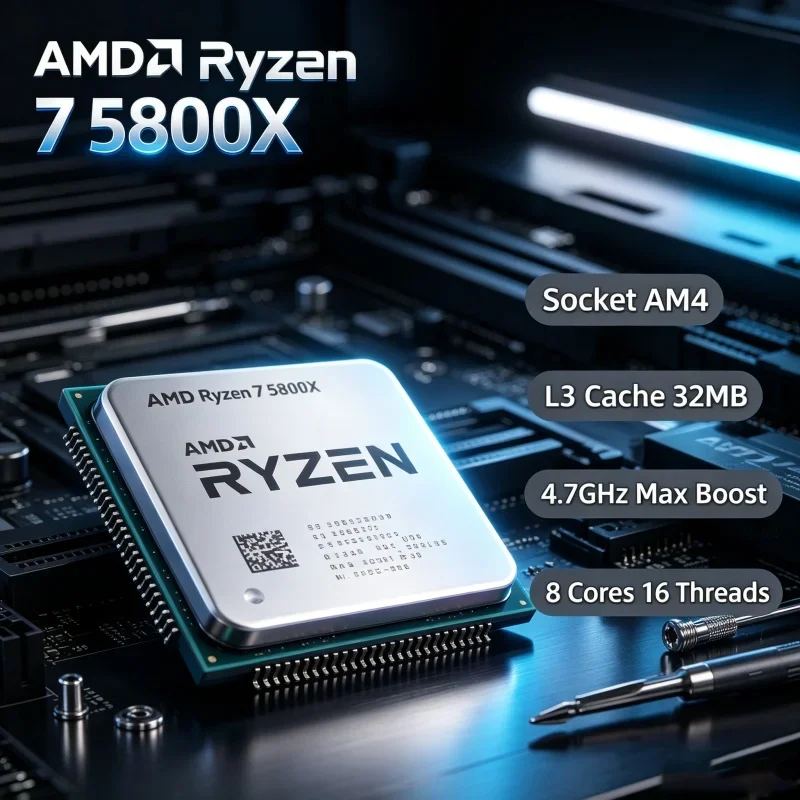 R7 5800X AMD Ryzen 7 Desktop CPU 8 Core 16 Thread 3.8GHz AM4 Socket Unlocked High Performance Gaming Processor Tray No Box
R7 5800X AMD Ryzen 7 Desktop CPU 8 Core 16 Thread 3.8GHz AM4 Socket Unlocked High Performance Gaming Processor Tray No Box