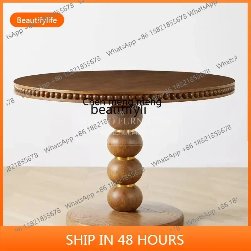 cn8350 ss American solid wood carved round dining table French antique retro old oval dining table large board table home workbe
cn8350 ss American solid wood carved round dining table French antique retro old oval dining table large board table home workbe