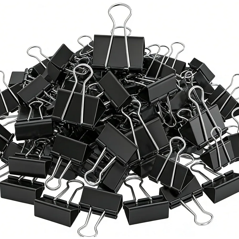 50pcs Unisex Black Metal Binder Clips Assorted 4 Sizes 1.25in 1in 0.75in 0.5in Paper Clamps for Office Supplies
50pcs Unisex Black Metal Binder Clips Assorted 4 Sizes 1.25in 1in 0.75in 0.5in Paper Clamps for Office Supplies