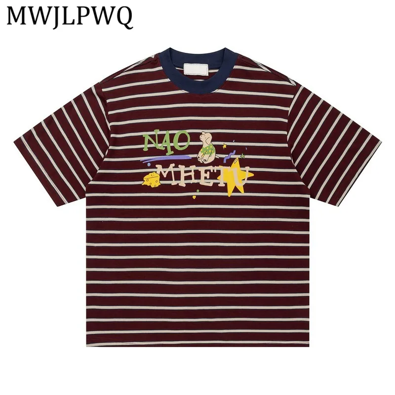 MWJLPWQ Vintage Style Striped Short-Sleeve T-Shirt For Men Women Summer Loose-Fitting Casual American-Style Couple's Tops 16547
MWJLPWQ Vintage Style Striped Short-Sleeve T-Shirt For Men Women Summer Loose-Fitting Casual American-Style Couple's Tops 16547