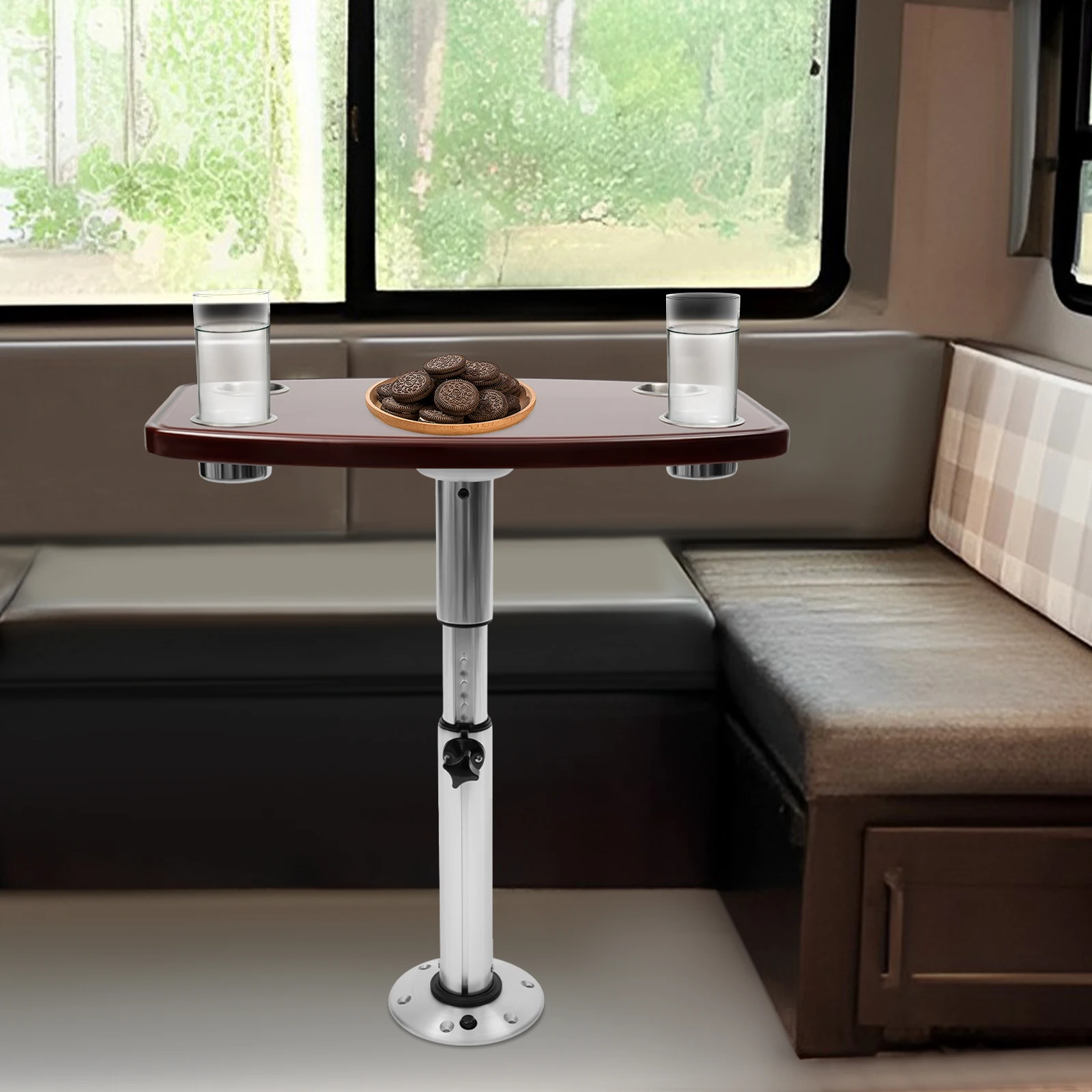 Регулируемый стол для автодома с 4 подстаканниками - из массива дерева и нержавеющей стали, устойчивый, выдерживает нагрузку до 25 кг, для автодомов, лодок, яхт, использования в помещении
Регулируемый стол для автодома с 4 подстаканниками - из массива дерева и нержавеющей стали, устойчивый, выдерживает нагрузку до 25 кг, для автодомов, лодок, яхт, использования в помещении