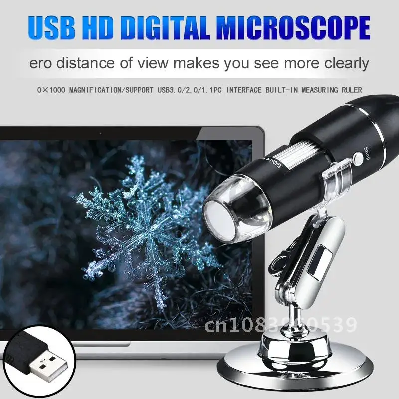 USB Digital Microscope Electronic Stereo Camera Endoscope 1080P 1600X Adjustable with Stand Magnifier Microscopio 8 LED
USB Digital Microscope Electronic Stereo Camera Endoscope 1080P 1600X Adjustable with Stand Magnifier Microscopio 8 LED