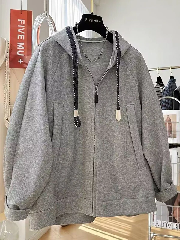 plus Size 300 Pou Fat MM Hooded Loose Casual Zipper Sweatirt Jaet Women Spring Lazy Long Sve Top Korean Sle
plus Size 300 Pou Fat MM Hooded Loose Casual Zipper Sweatirt Jaet Women Spring Lazy Long Sve Top Korean Sle