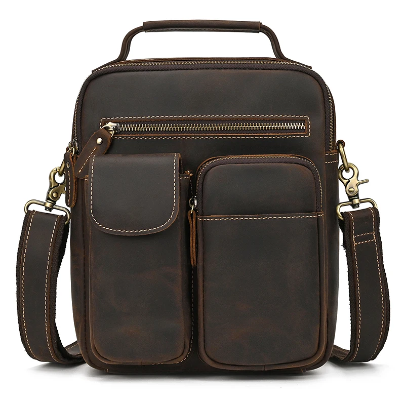 Leather Shoulder Bag Vintage Style Crossbody Bag Books School Backpack of Men Male Daily Messenger Bag Crazy Horse Skin
Leather Shoulder Bag Vintage Style Crossbody Bag Books School Backpack of Men Male Daily Messenger Bag Crazy Horse Skin