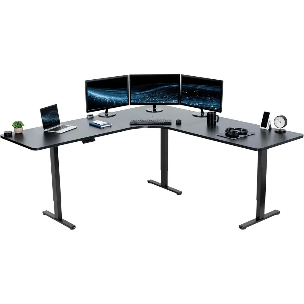Electric Height Adjustable 83 x 83 inch Curved Stand Up Desk, Black Table Top, Black e, Memory Controller, L-Shaped Workstation,
Electric Height Adjustable 83 x 83 inch Curved Stand Up Desk, Black Table Top, Black e, Memory Controller, L-Shaped Workstation,