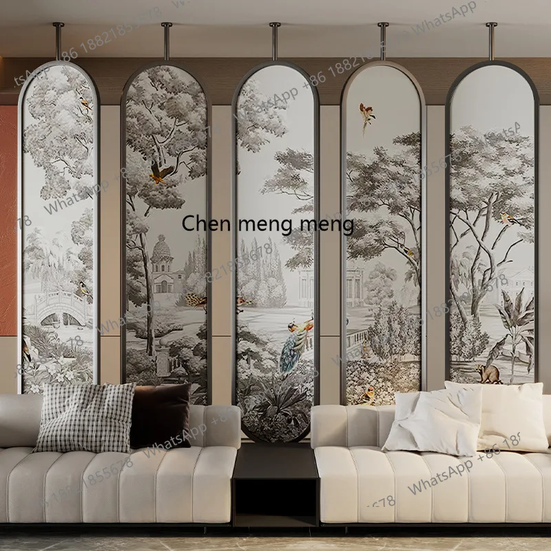 Enamel art glass screen partition living room home modern opposite door porch blocking wall
Enamel art glass screen partition living room home modern opposite door porch blocking wall