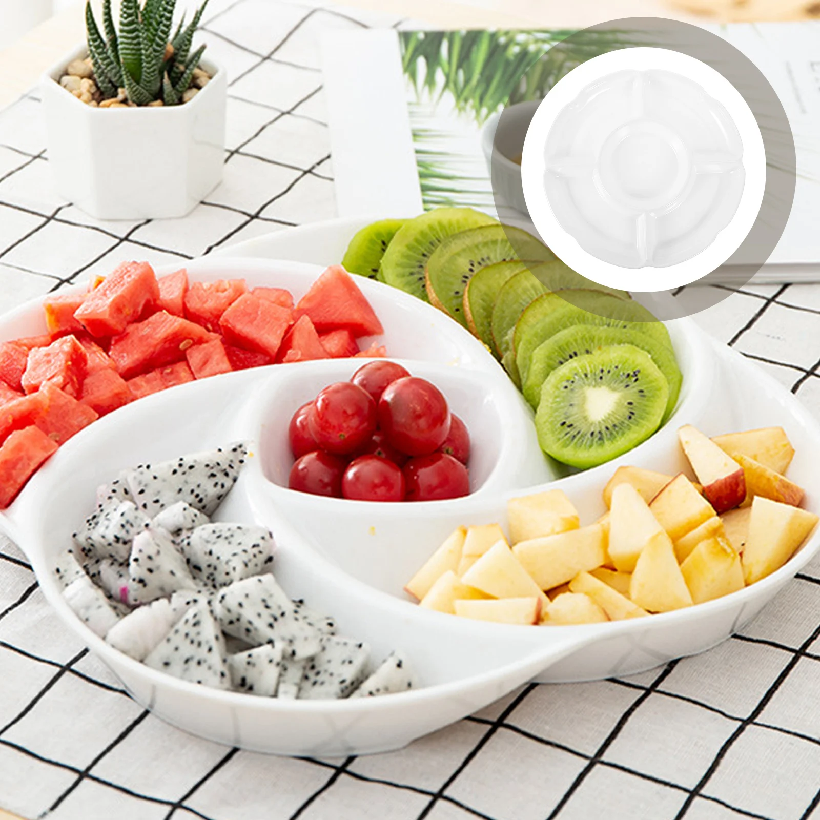 Divided Fruit Plate Multi-Grid Storage Tray For Snacks Nuts Dried Fruits Kitchen Serving Dish Party Dessert Plate
Divided Fruit Plate Multi-Grid Storage Tray For Snacks Nuts Dried Fruits Kitchen Serving Dish Party Dessert Plate