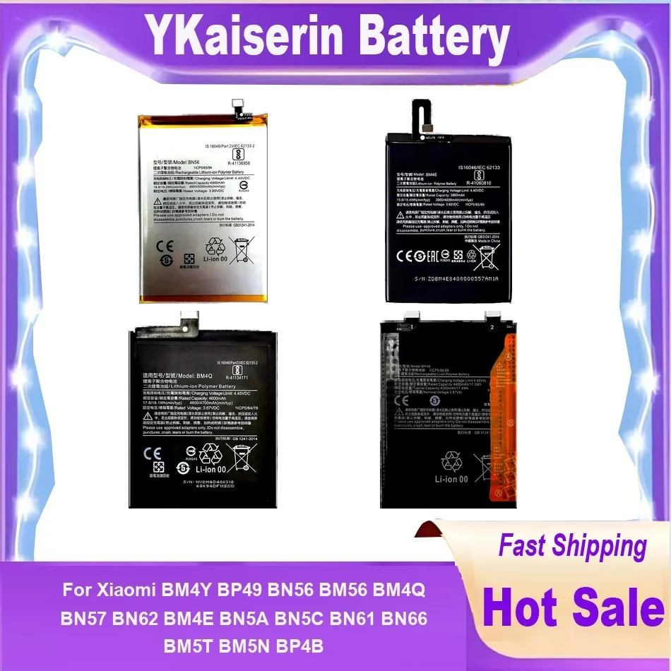Phone Battery For Xiaomi Mi 13T 12 Lite Pocophone /POCO M5S/F5 Pro/C40/M3/F1/Mi3 Pro/X6 Pro 5G Batteries + Track NO
Phone Battery For Xiaomi Mi 13T 12 Lite Pocophone /POCO M5S/F5 Pro/C40/M3/F1/Mi3 Pro/X6 Pro 5G Batteries + Track NO
