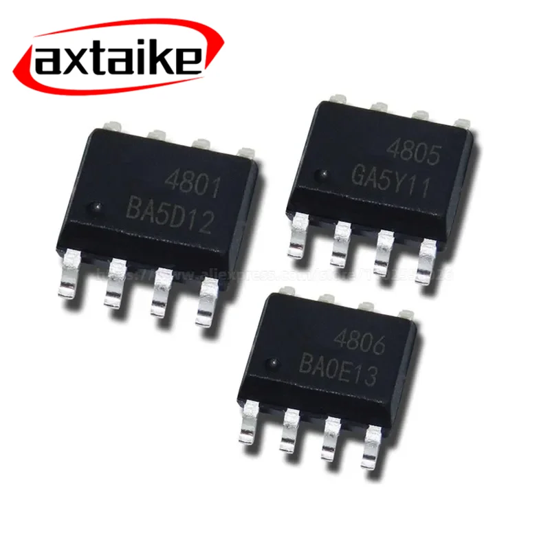 10PCS AO4801 AO4805 AO4806 AO4813 AO4884 AO4892 AO9435 SOP-8 P and N-Channel MOSFET SMD IC
10PCS AO4801 AO4805 AO4806 AO4813 AO4884 AO4892 AO9435 SOP-8 P and N-Channel MOSFET SMD IC