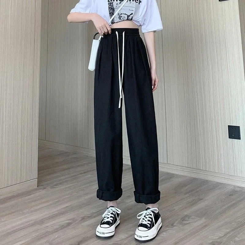 Черные офисные однотонные женские брюки с эластичной резинкой на талии, винтажные брюки из хлопка 90-х годов, повседневные корейские модные осенние новые женские брюки
Черные офисные однотонные женские брюки с эластичной резинкой на талии, винтажные брюки из хлопка 90-х годов, повседневные корейские модные осенние новые женские брюки