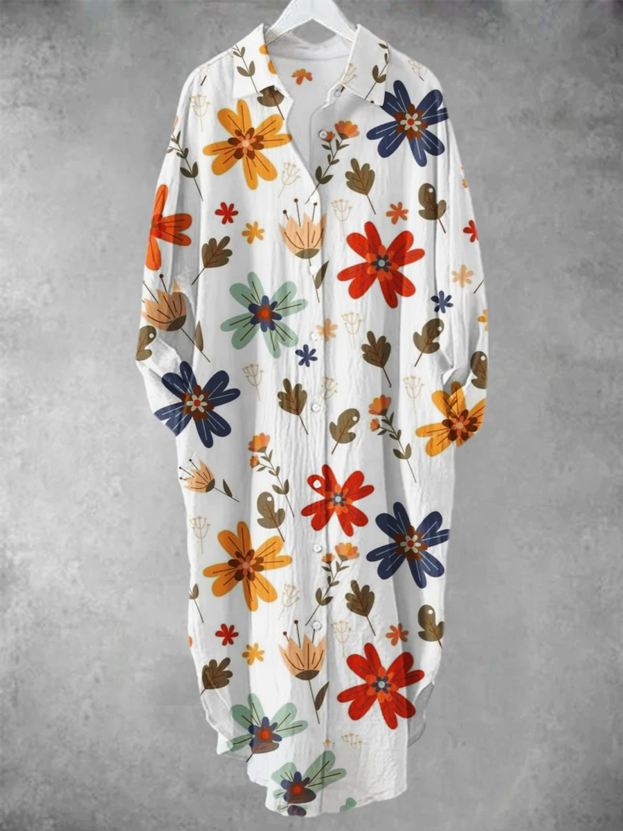 Spring and Autumn casual fashion women's design sense top 2024 new flower print loose long sleeved shirt
Spring and Autumn casual fashion women's design sense top 2024 new flower print loose long sleeved shirt