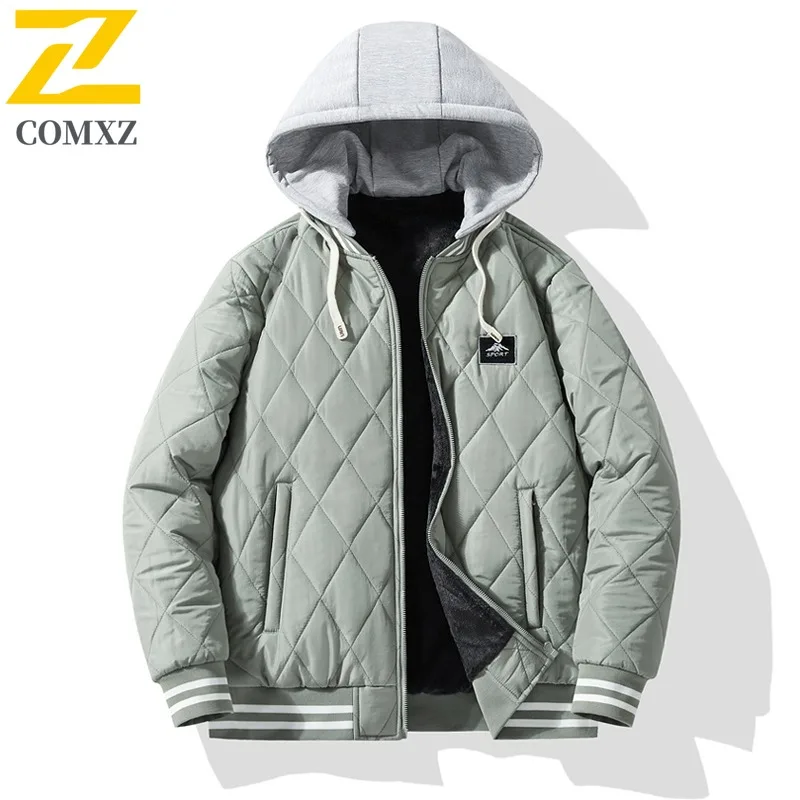 COMXZ Корейская модная куртка с толстым капюшоном, стильная дорожная стеганая куртка, дизайнерская снежная элитная зимняя стеганая мужская одежда
COMXZ Корейская модная куртка с толстым капюшоном, стильная дорожная стеганая куртка, дизайнерская снежная элитная зимняя стеганая мужская одежда