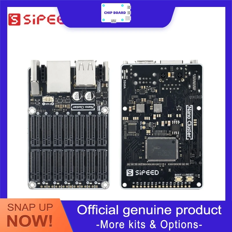 Sipeed NanoCluster Mini Server with 7× CM4/CM5 Nodes, Kubernetes K3S Ready Edge AI Homelab Platform