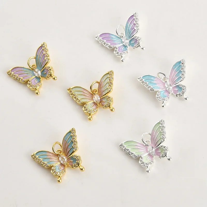 18k Gold Silver Color Retention Zirconium Gradual Change Butterfly Pendant DIY Handmade Bracelet Necklace Earrings Accessories
18k Gold Silver Color Retention Zirconium Gradual Change Butterfly Pendant DIY Handmade Bracelet Necklace Earrings Accessories