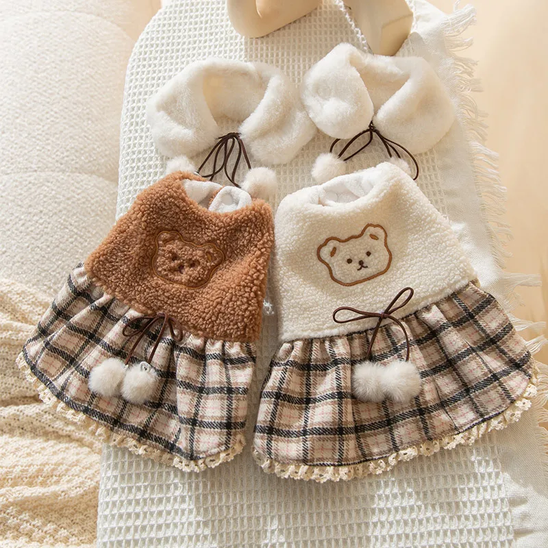 Autumn and Winter New Puppy Cute Bear Dress with Scarf Cat Vest Skirt Small Dog Pet Clothes
Autumn and Winter New Puppy Cute Bear Dress with Scarf Cat Vest Skirt Small Dog Pet Clothes
