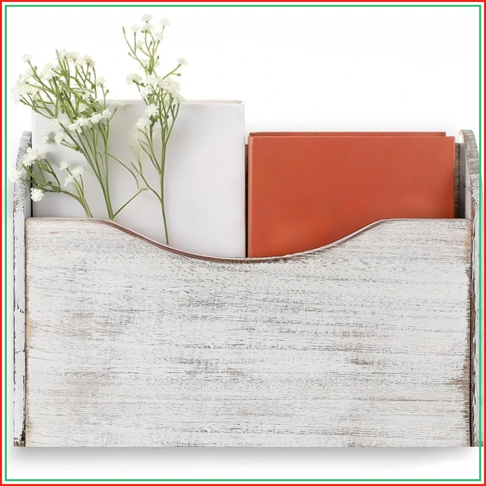 Wood Wall Mounted File Holder - Magazine Organizer for Office, Mail, Letter, Paper (White)
Wood Wall Mounted File Holder - Magazine Organizer for Office, Mail, Letter, Paper (White)
