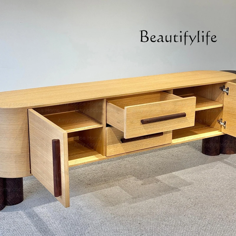 Retro living room solid wood TV cabinet creative and simple multi-functional storage cabinet wall side cabinet
Retro living room solid wood TV cabinet creative and simple multi-functional storage cabinet wall side cabinet