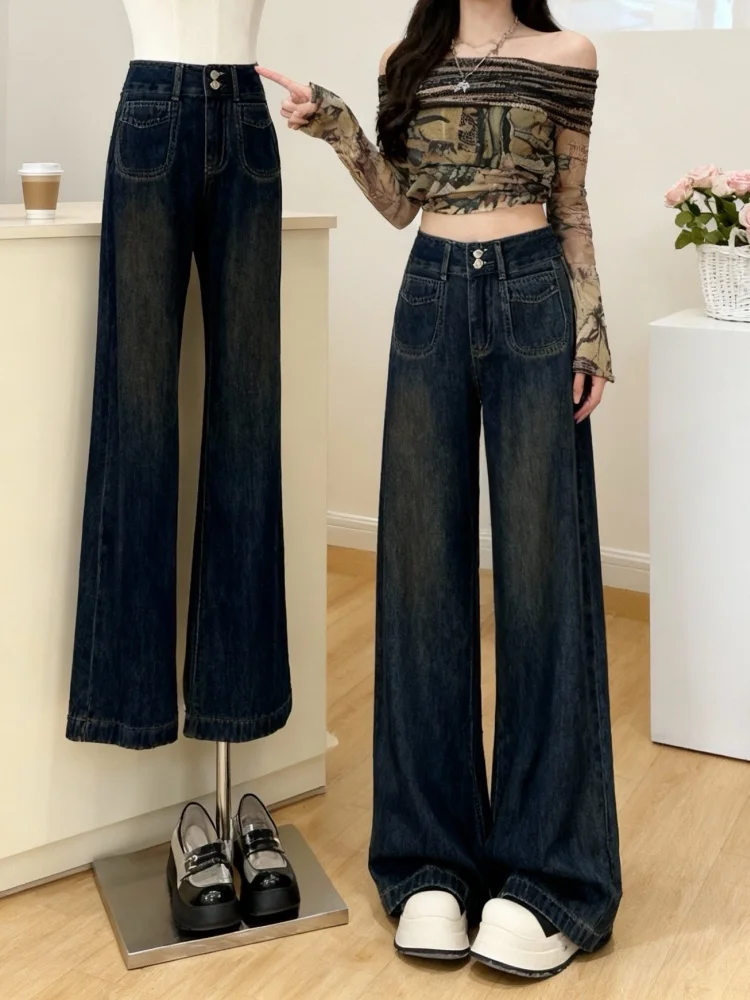 High Waist Fce Lined Wide Leg Denim Jeans Women's Autumn Winter New Sle plus Size American Retro Straight Cut Pants
High Waist Fce Lined Wide Leg Denim Jeans Women's Autumn Winter New Sle plus Size American Retro Straight Cut Pants