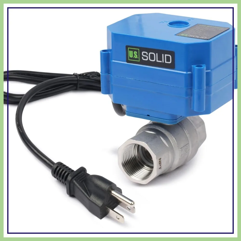 3/4" NPT 2-Way Motorized Ball Valve, 110VAC with US Plug, Auto Return Normally Closed, IP65, NSF Certified 304SS
3/4" NPT 2-Way Motorized Ball Valve, 110VAC with US Plug, Auto Return Normally Closed, IP65, NSF Certified 304SS