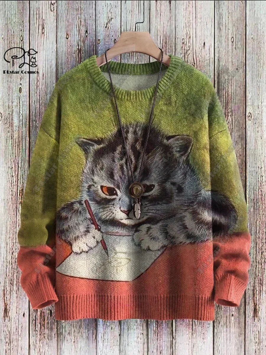 2024 new 3D Printed Animal Series Retro Cute Cat Patterned Ugly Sweater Casual Unisex Winter Sweatshirt
2024 new 3D Printed Animal Series Retro Cute Cat Patterned Ugly Sweater Casual Unisex Winter Sweatshirt