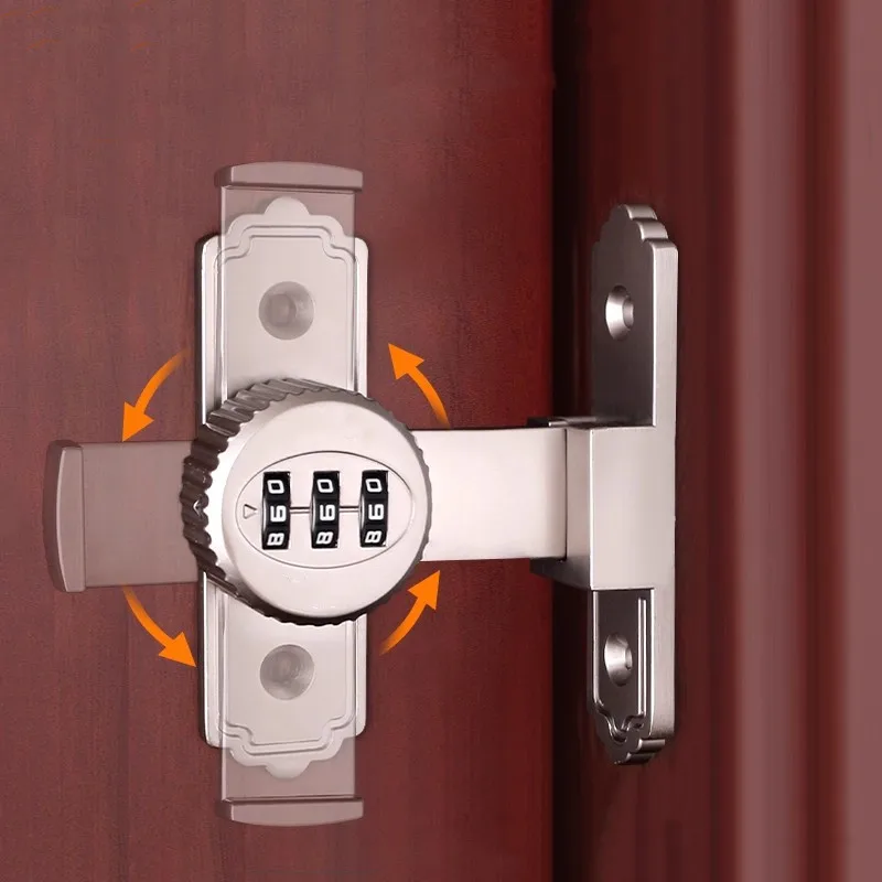 90/180 Degree Zinc Alloy Door Clasp Barn Door Locks Three-digit Password Drawer Lock Filing Cabinet Door Lock Home Hardware
90/180 Degree Zinc Alloy Door Clasp Barn Door Locks Three-digit Password Drawer Lock Filing Cabinet Door Lock Home Hardware